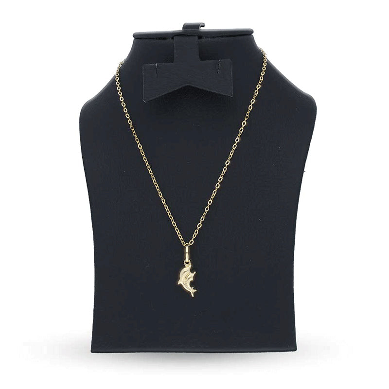 Gold Necklace (Chain with Twin Dolphin Pendant) 18KT - FKJNKL18KU1126