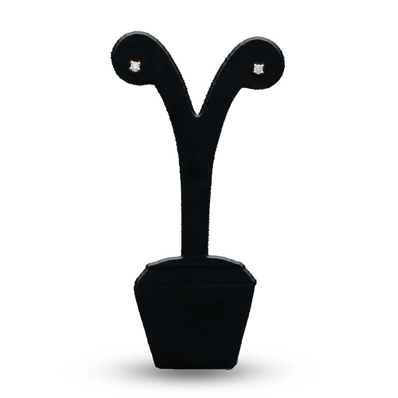 Gold Solitaire Stud Earrings 18KT - FKJERN18KU3129