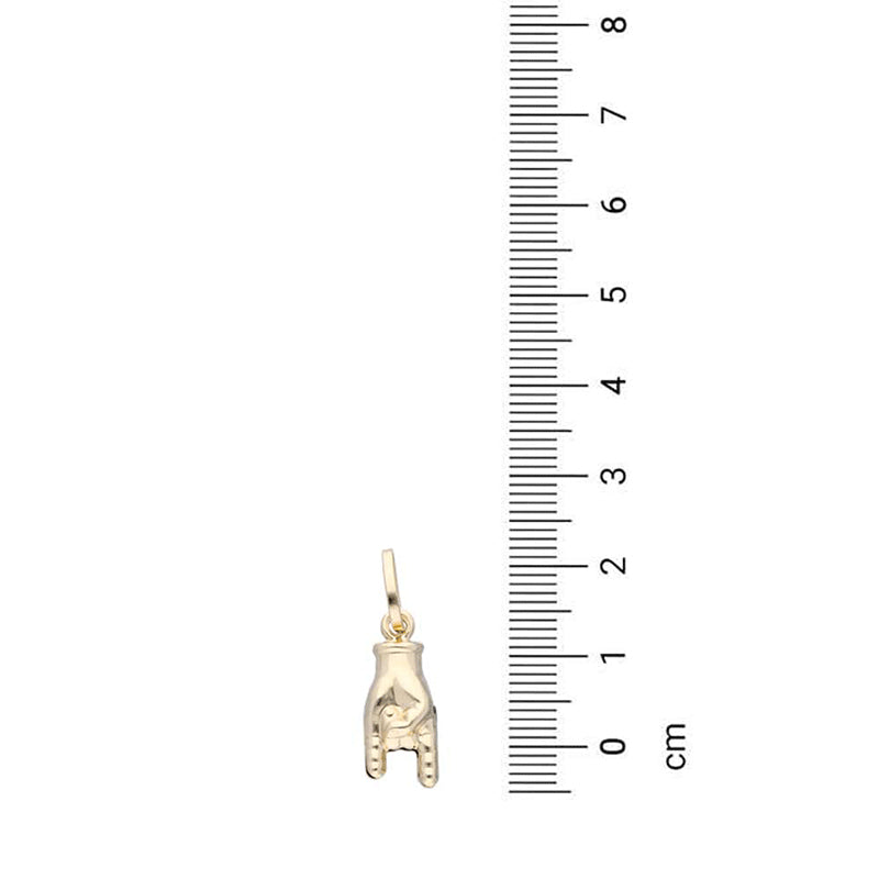 Gold Necklace (Chain with Rock Gesture Pendant) 18KT - FKJNKL18KU1131