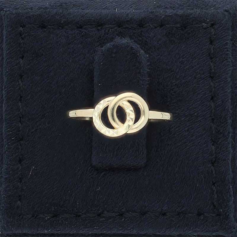 Gold Round Shaped Ring 18KT - FKJRN18KU2107