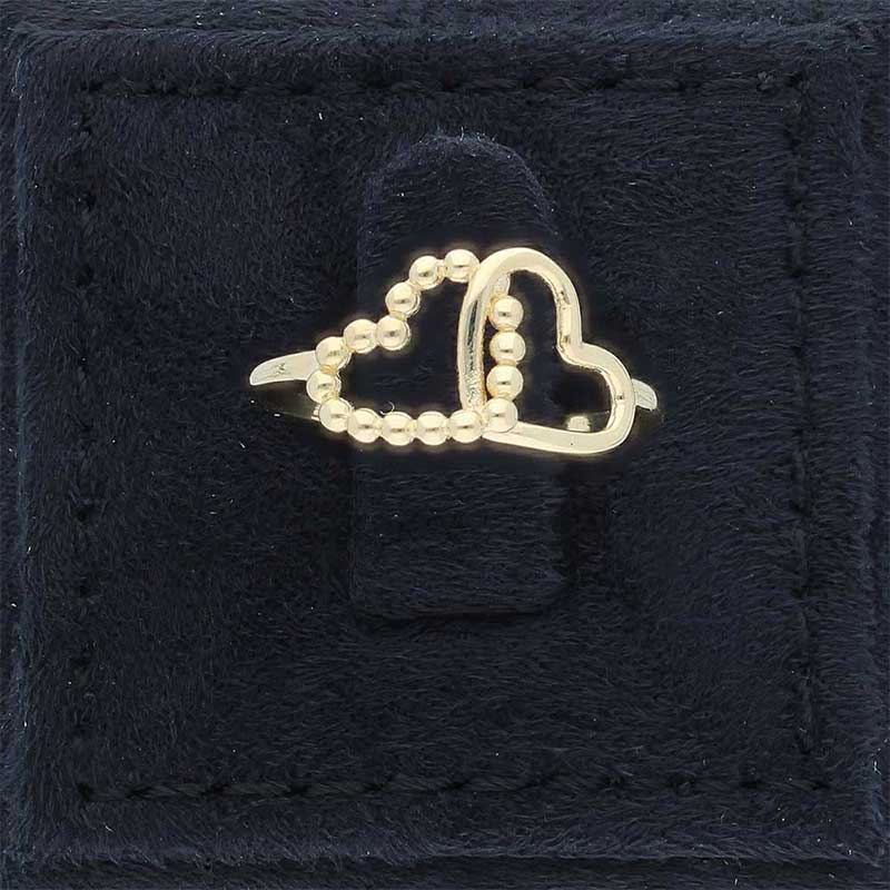 Gold Twin Hearts Ring 18KT - FKJRN18KU2101