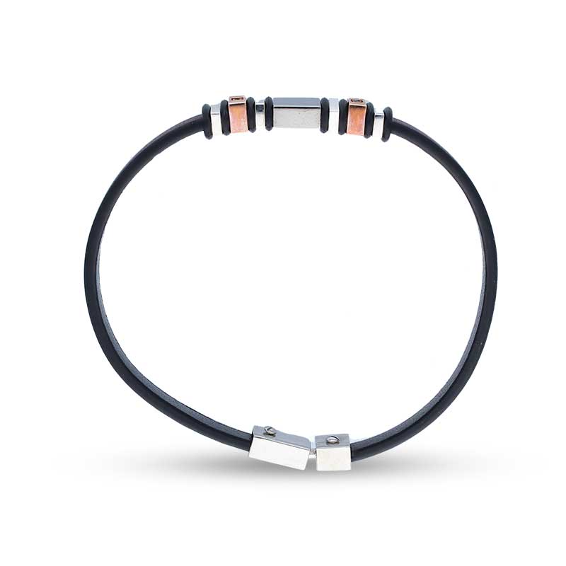 Sterling Silver 925 Leather Bracelet - FKJBRLSLU1109