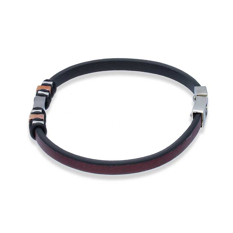 Sterling Silver 925 Leather Bracelet - FKJBRLSLU1109
