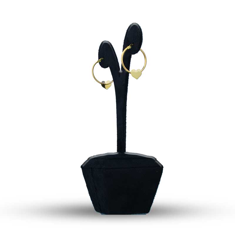 Gold Heart Shaped Clip on Hoop Earrings 18KT - FKJERN18KU3131