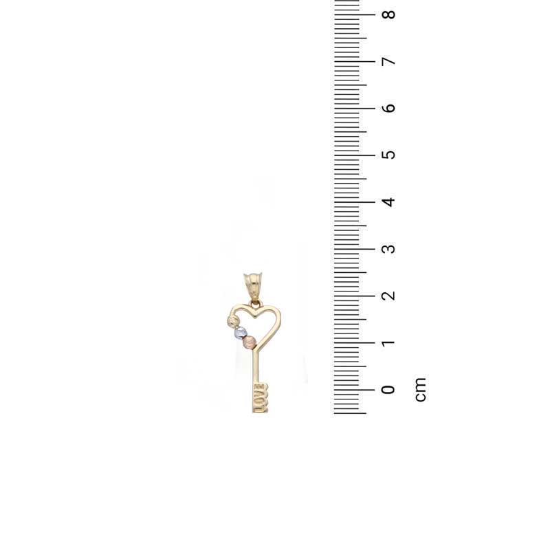Tri Tone Gold Necklace (Chain with Key Pendant) 18KT - FKJNKL18KU1137