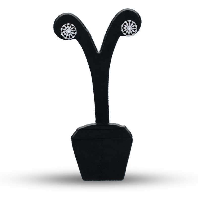 Sterling Silver 925 Flower Shaped Stud Earrings - FKJERNSLU3134