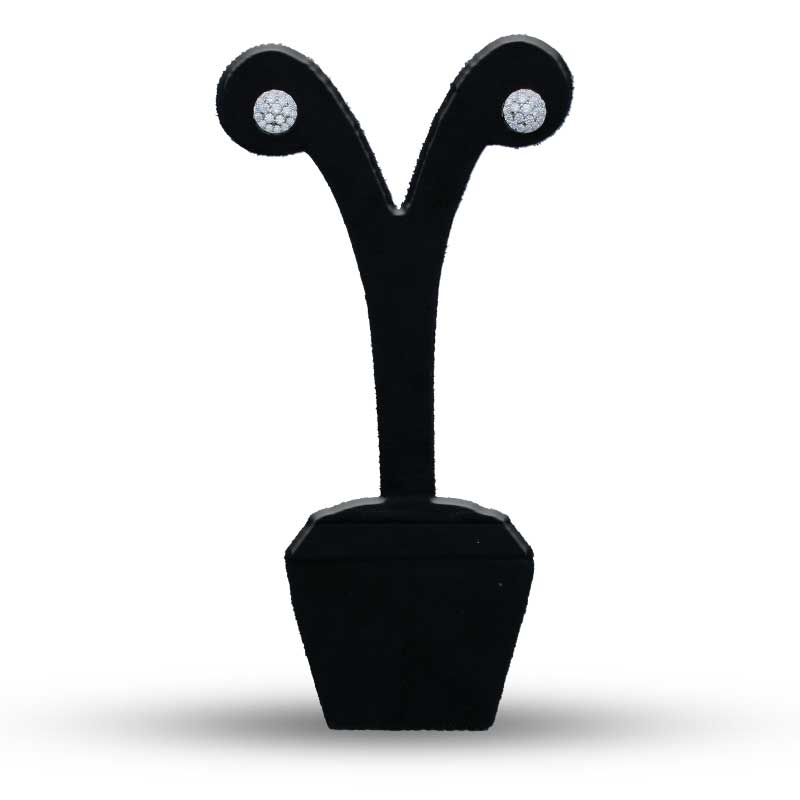 Sterling Silver 925 Round Shaped Stud Earrings - FKJERNSLU3143