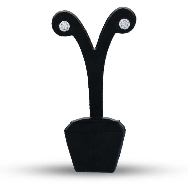 Sterling Silver 925 Round Shaped Stud Earrings - FKJERNSLU3137