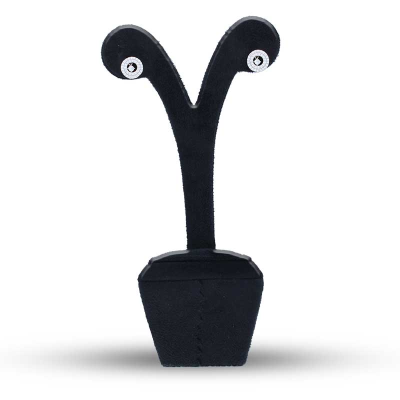 Sterling Silver 925 Round Shaped Stud Earrings - FKJERNSLU3148