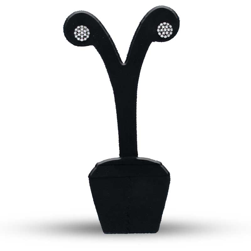 Sterling Silver 925 Round Shaped Stud Earrings - FKJERNSLU3150