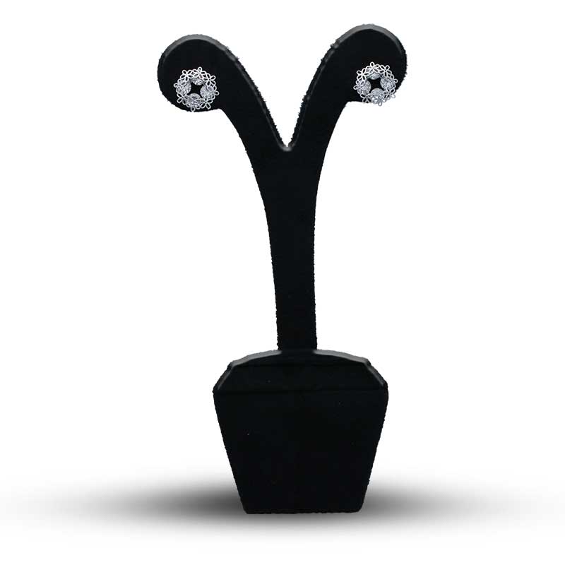 Sterling Silver 925 Flower Shaped Stud Earrings - FKJERNSLU3156