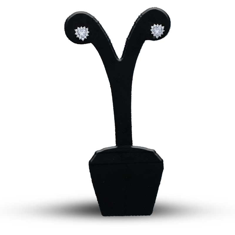 Sterling Silver 925 Rose Gold Plated Heart Shaped Stud Earrings - FKJERNSLU3153