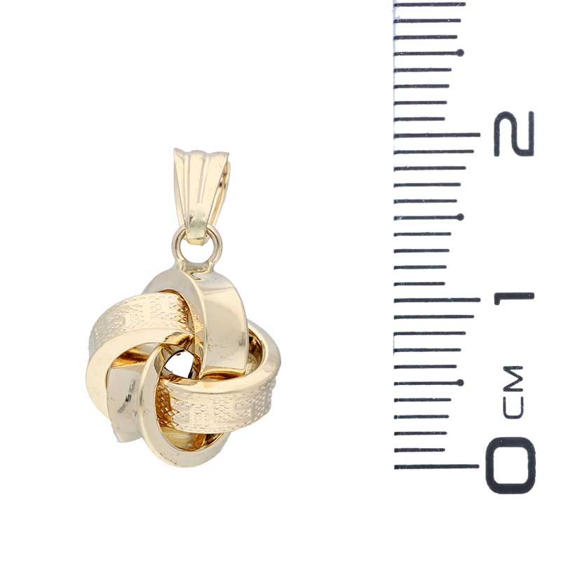 Gold Knot Pendant Set (Necklace and Earrings) 18KT - FKJNKLST18KU2036