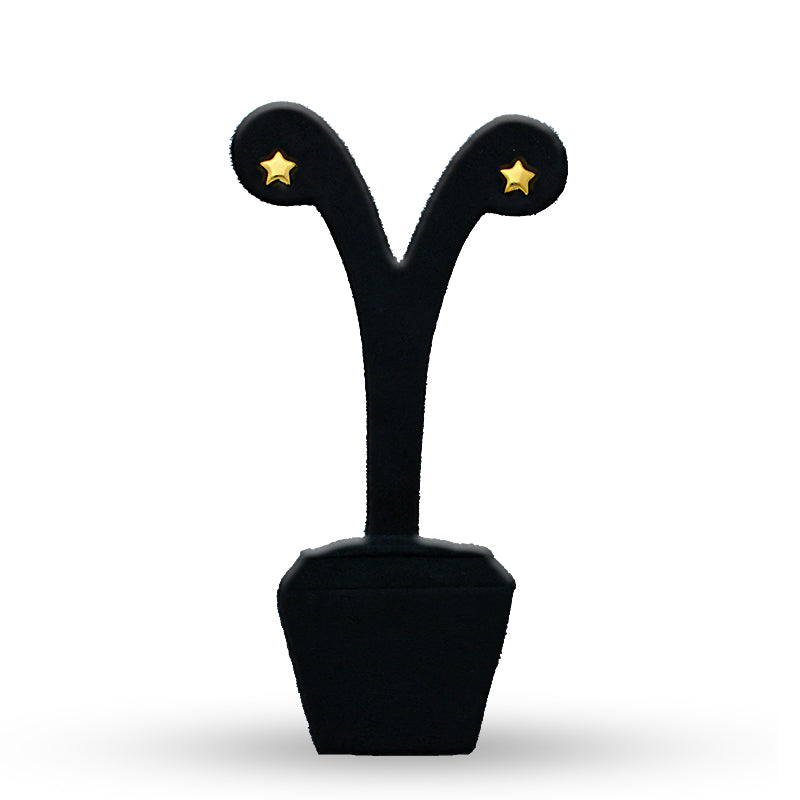 Gold Star Shaped Stud Earrings 21KT - FKJERN21KU6018