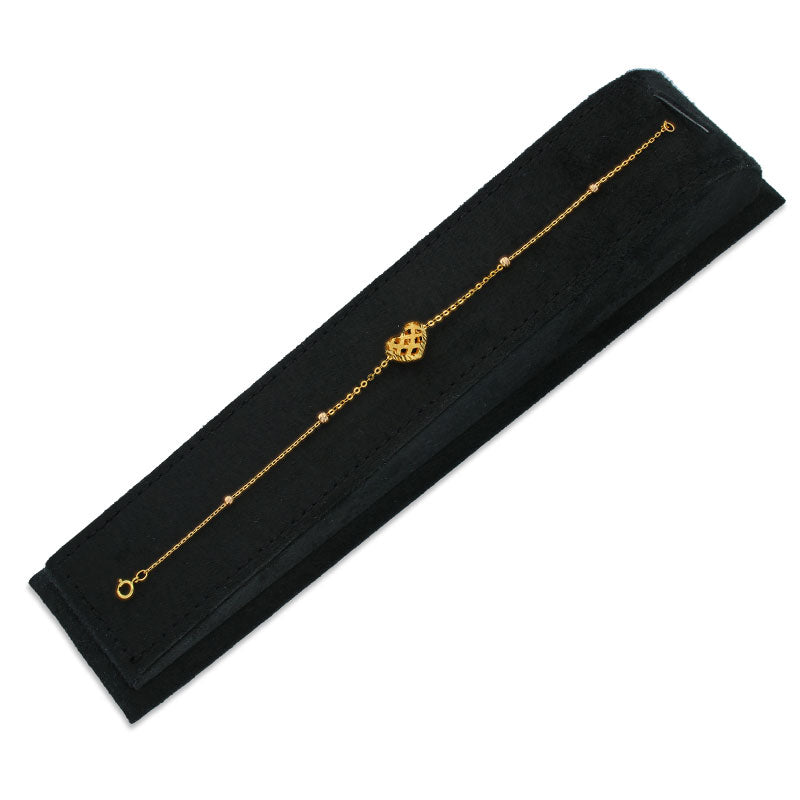 Gold Heart Shaped Bracelet 21KT - FKJBRL21KU6004