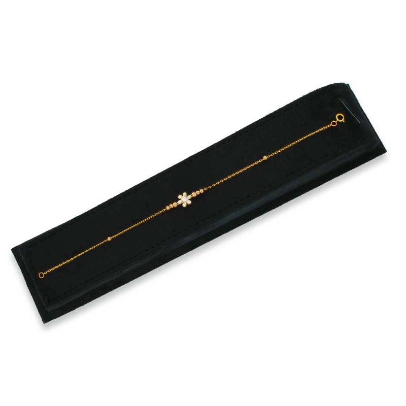Gold Beads and Flowers Bracelet 21KT - FKJBRL21KU6023