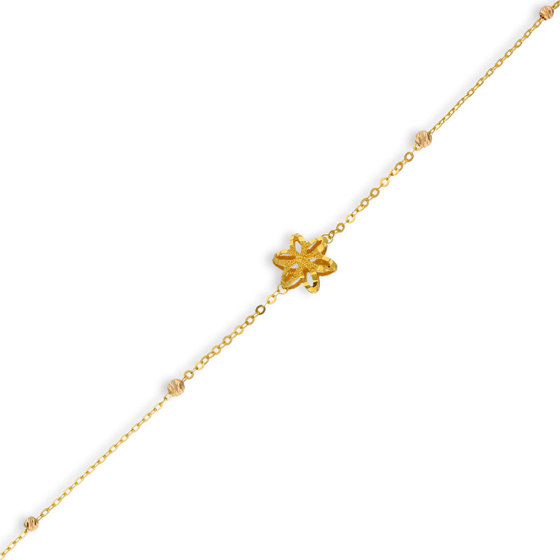 Gold Flower Shaped Bracelet 21KT - FKJBRL21KU6040