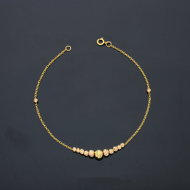 Gold Beads Bracelet 21KT - FKJBRL21KU6032