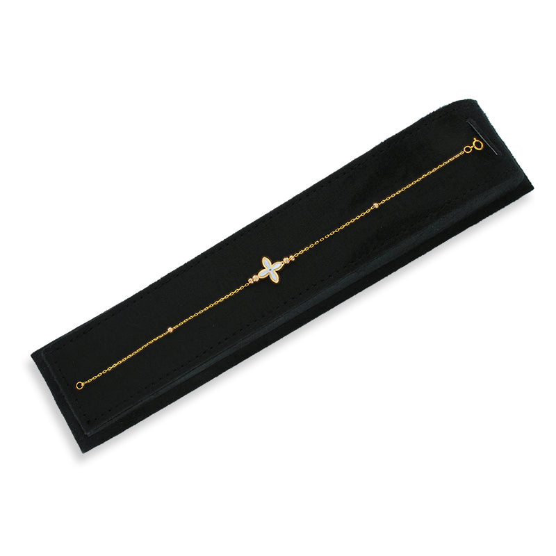 Gold Beads and Flowers Bracelet 21KT - FKJBRL21KU6034