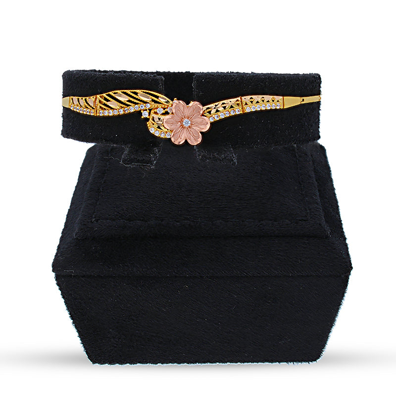 Gold Flower Shaped Bracelet 21KT - FKJBRL21KU6049