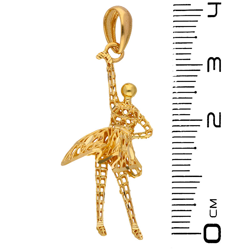 Gold Dancing Girl Pendant 21KT - FKJPND21KU6069