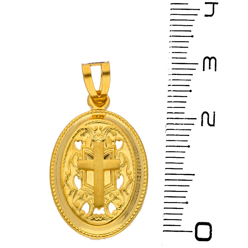 Gold Necklace (Chain with Cross Pendant) 21KT - FKJNKL21KU6068