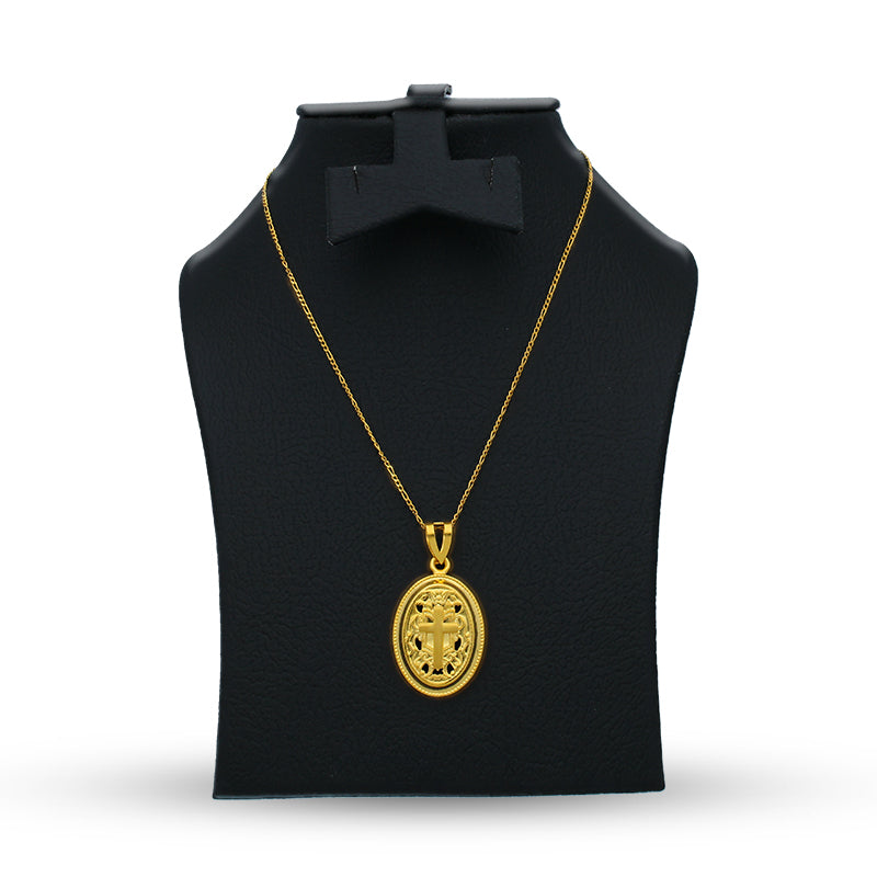 Gold Necklace (Chain with Cross Pendant) 21KT - FKJNKL21KU6068