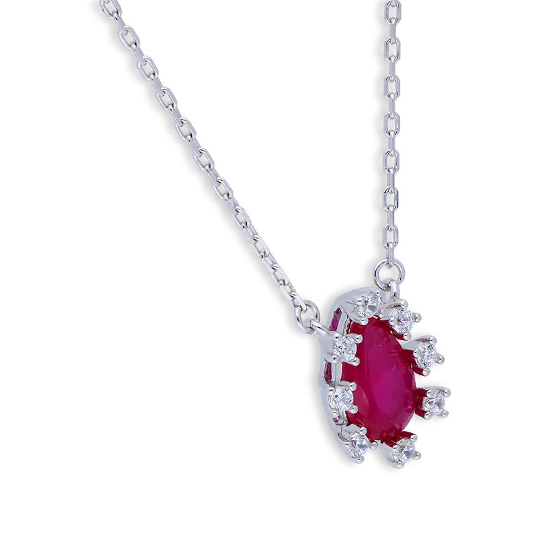 Sterling Silver 925 Pear Shaped Solitaire Necklace - FKJNKLSLU6097