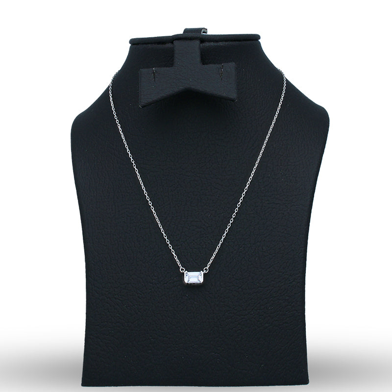 Sterling Silver 925 Solitaire Necklace - FKJNKLSLU6091