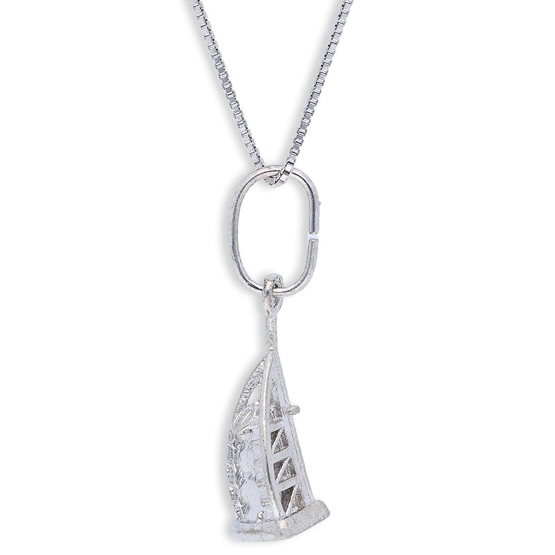 Sterling Silver 925 Necklace (Chain with Burj Al Arab Pendant) - FKJNKLSLU6101