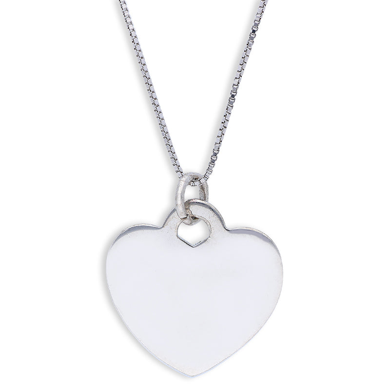 Sterling Silver 925 Necklace (Chain with Heart Shaped Pendant) - FKJNKLSLU6100
