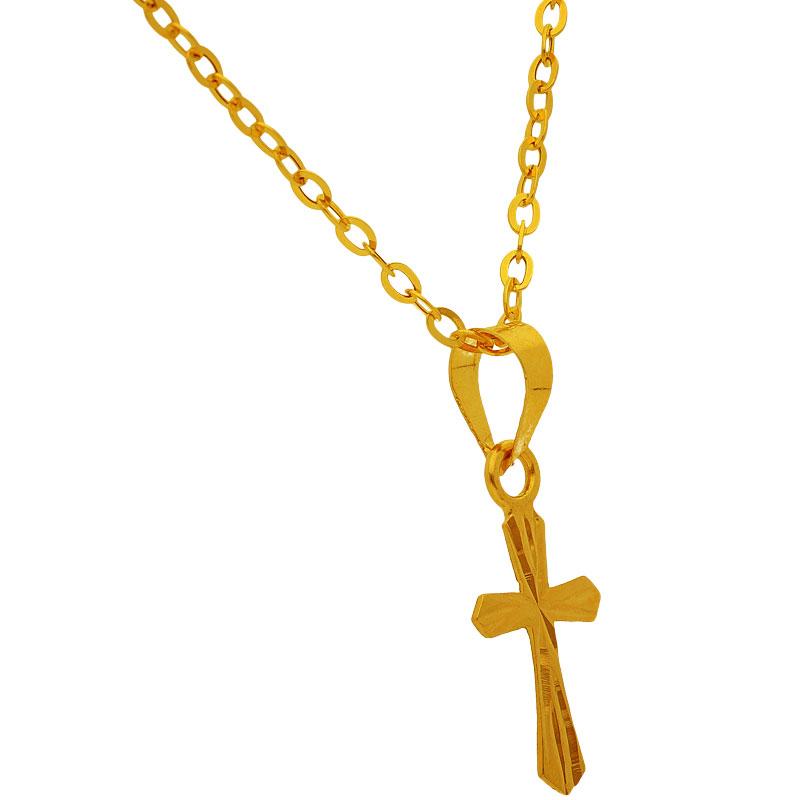 Gold Necklace (Chain with Cross Pendant) 18KT - FKJNKL1204