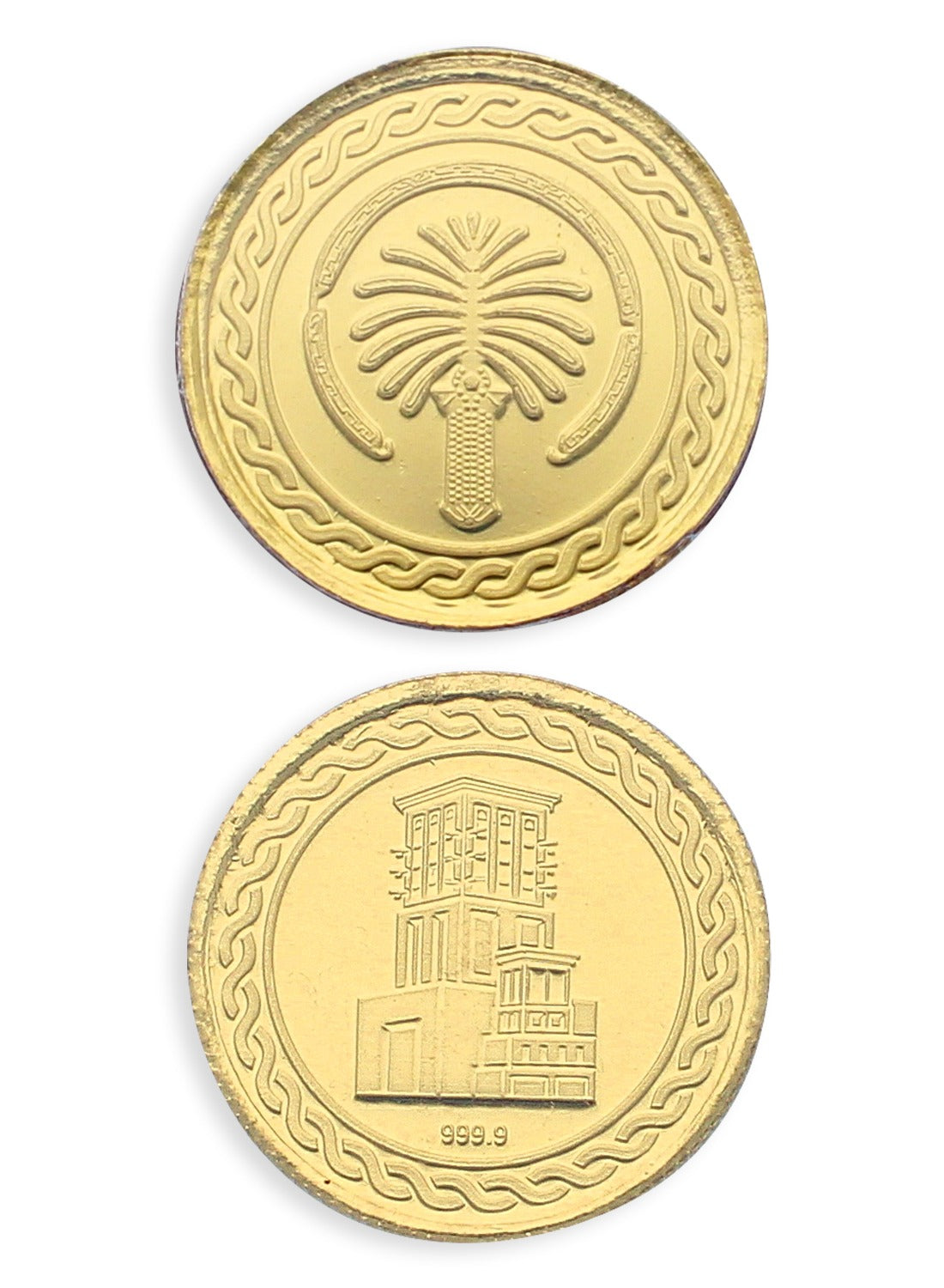 Gold 8 Gram Dubai Palm Coin 24KT 999.9 Purity - FKJCON24KU4014