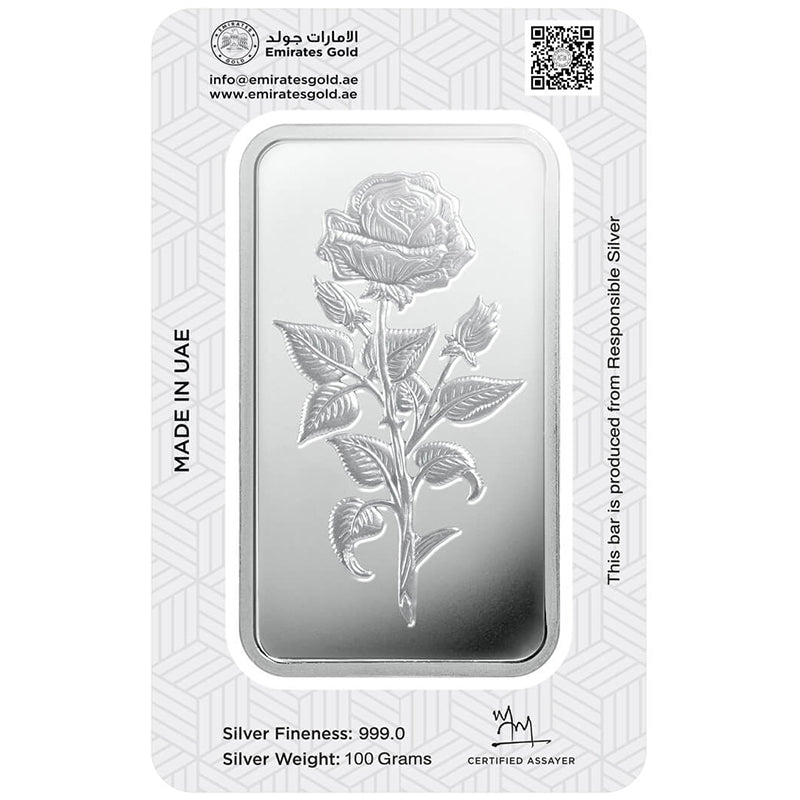 Emirates 100 Grams Silver Bar in 999 Silver - FKJGBRSL2164