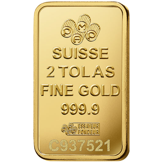 Pamp Suisse Queen Fortuna 2 Tola Gold Bar 24KT - FKJGBR24K2180