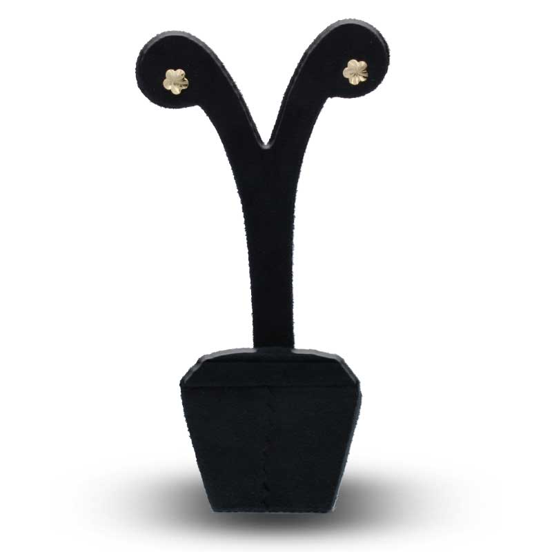 Gold Flower Shaped Stud Earrings 18KT - FKJERN18KU3058