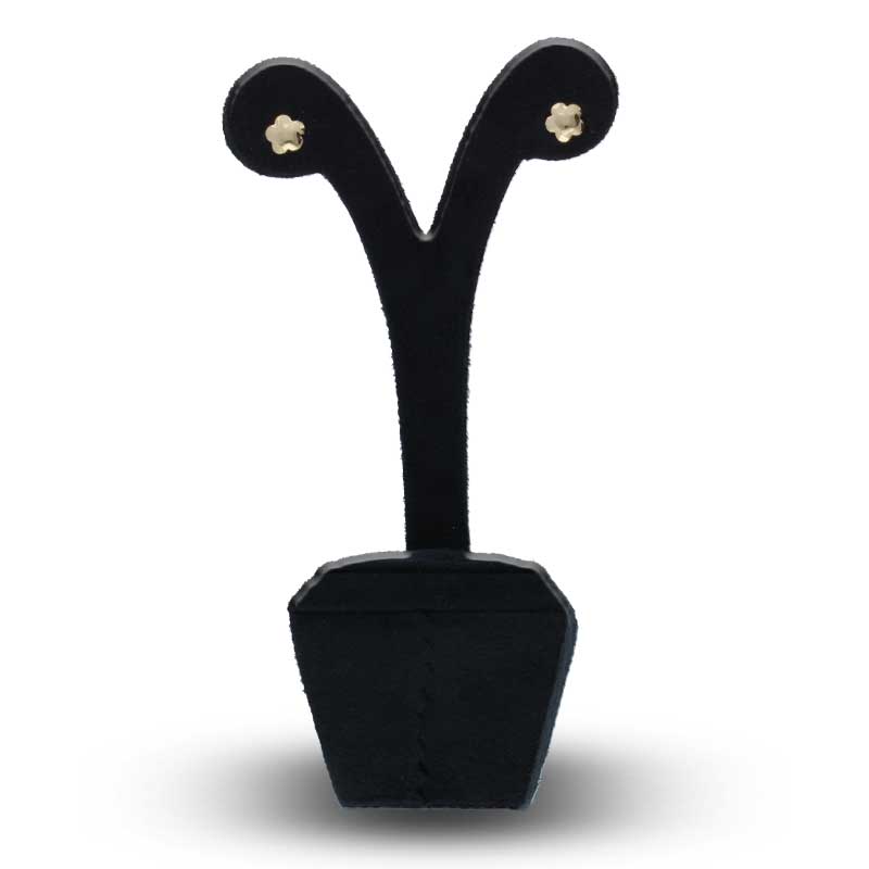 Gold Flower Shaped Stud Earrings 18KT - FKJERN18KU3051