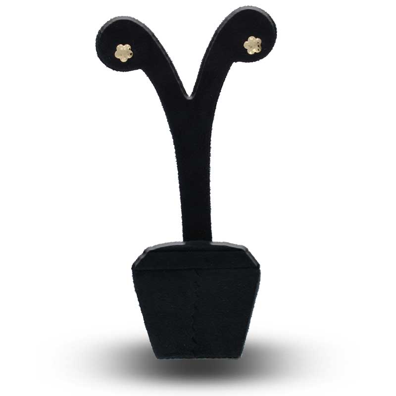 Gold Flower Shaped Stud Earrings 18KT - FKJERN18KU3050