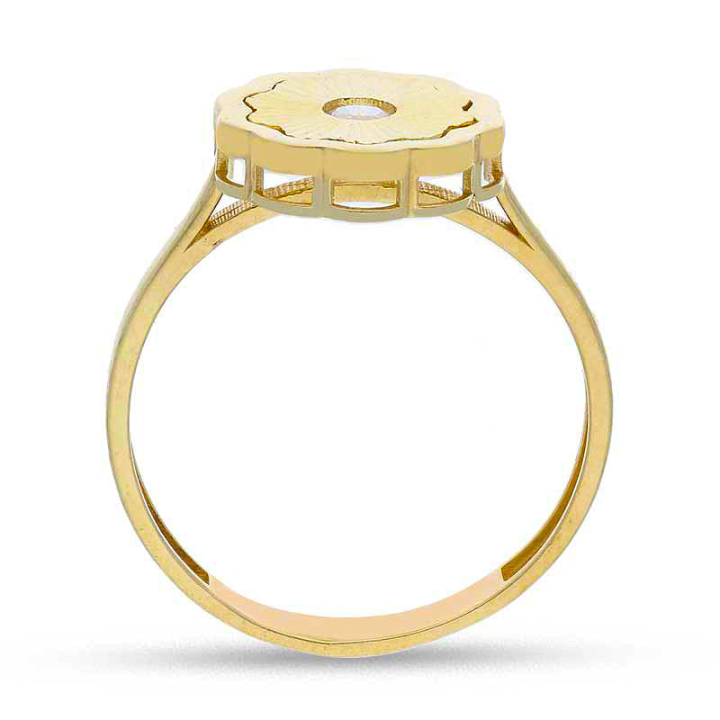 Gold Flower Shaped Ring 18KT - FKJRN18KU2083