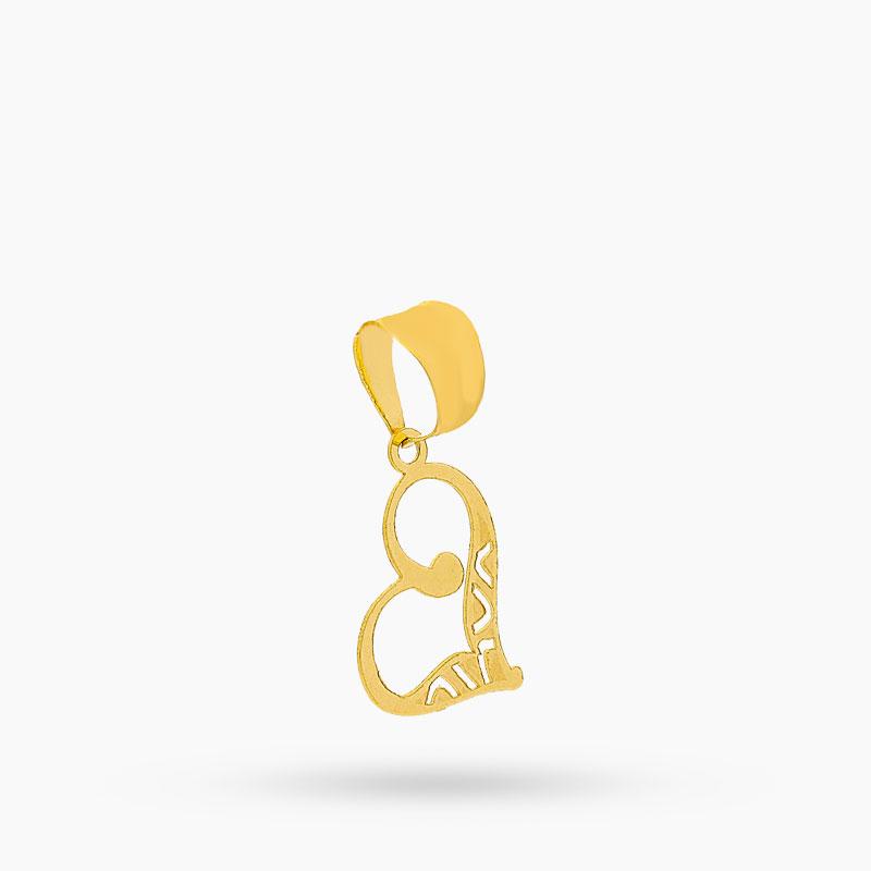 Gold Twisted Heart Pendant 18KT - FKJPND18K2048