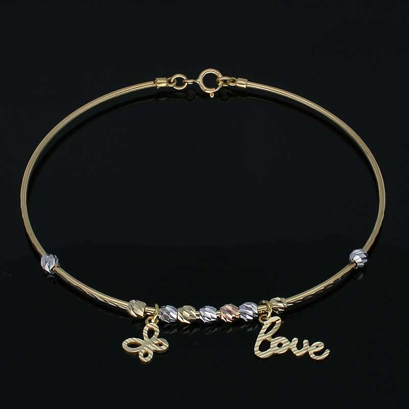 Gold Hanging Bangle in 18KT - FKJBNG18KU2015