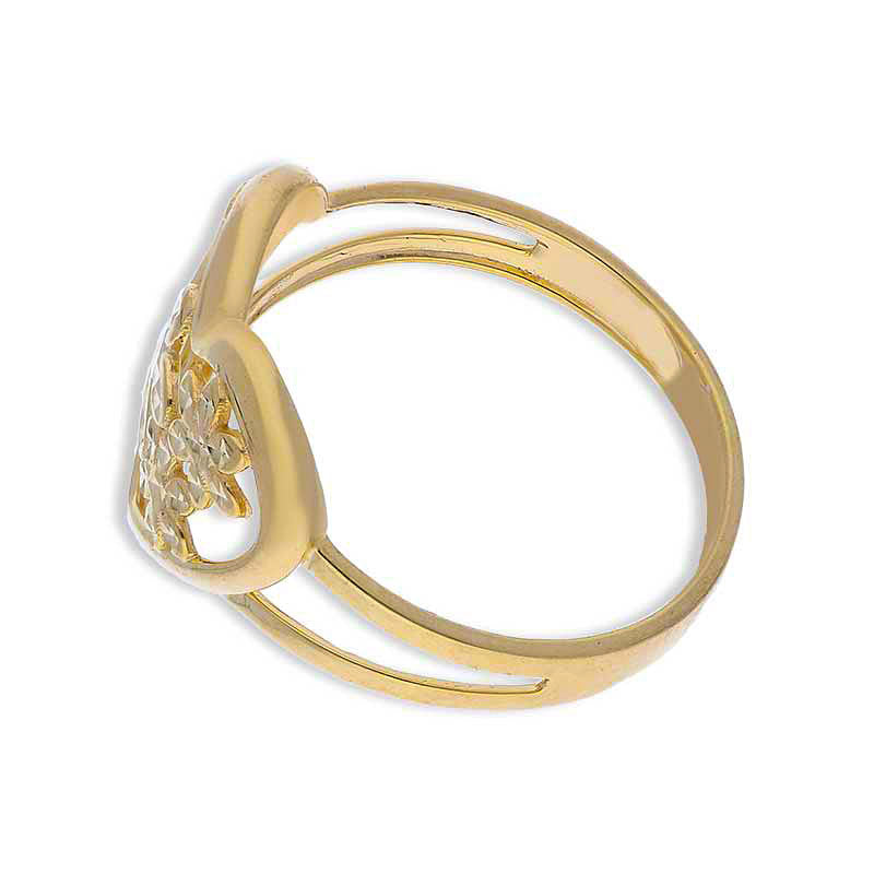 Gold Flowers In Heart Ring 18KT - FKJRN18KU2080