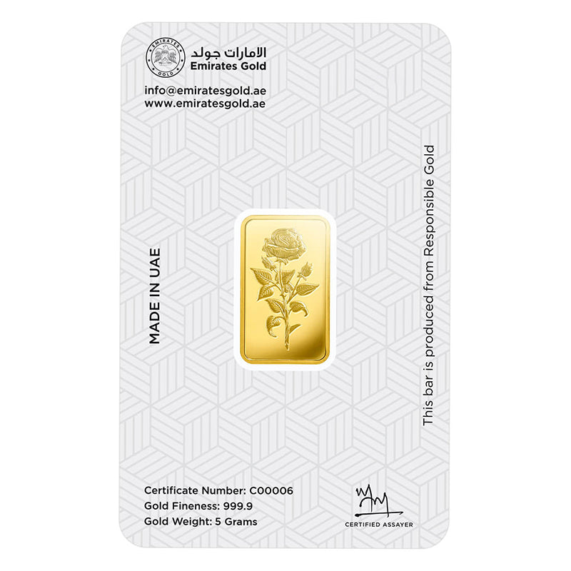 Emirates 5 Grams 999.9 Purity Gold Bar - FKJGBR24K2197