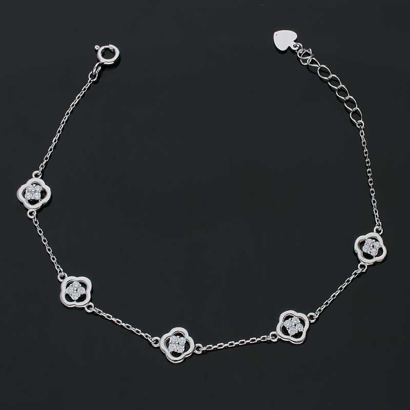 Sterling Silver 925 Flowers Bracelet - FKJBRLSLU1021