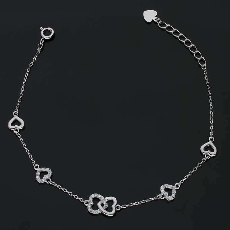 Sterling Silver 925 Hearts Bracelet - FKJBRLSLU1019