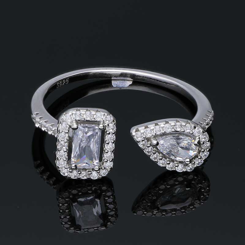 Sterling Silver 925 Pear Shaped Solitaire Ring - FKJRNSLU2012