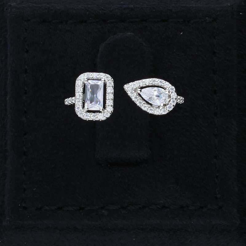 Sterling Silver 925 Pear Shaped Solitaire Ring - FKJRNSLU2012