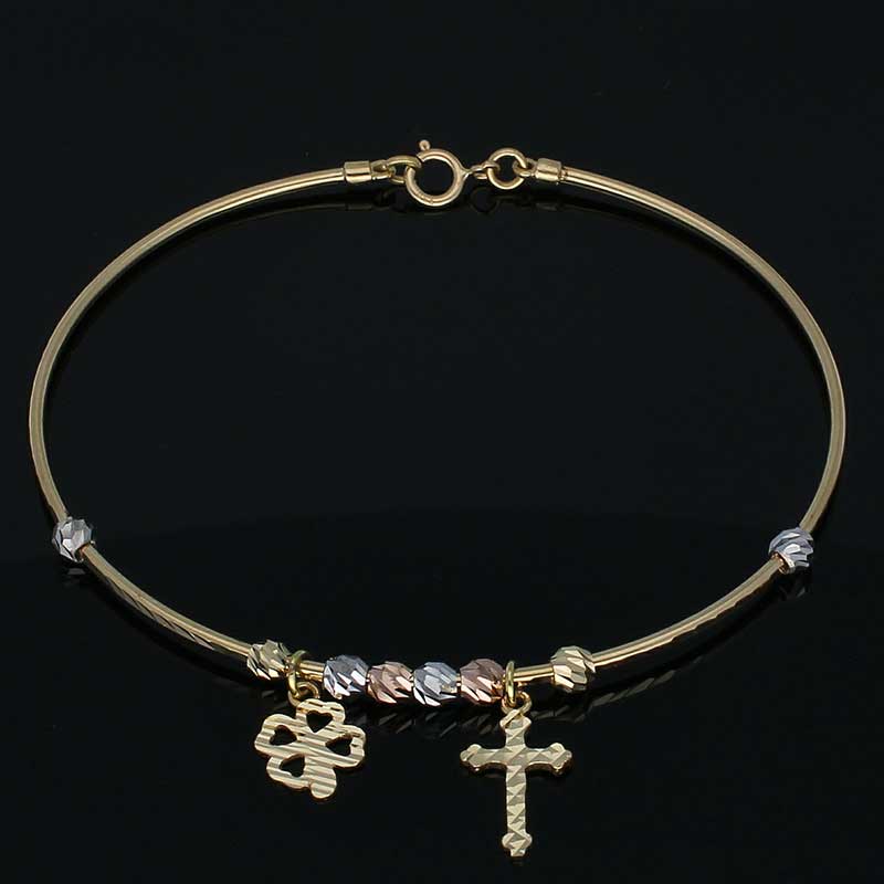 Gold Hanging Bangle in 18KT - FKJBNG18KU2016