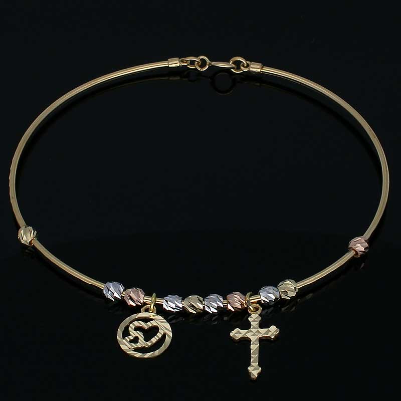 Gold Hanging Bangle in 18KT - FKJBNG18KU2017