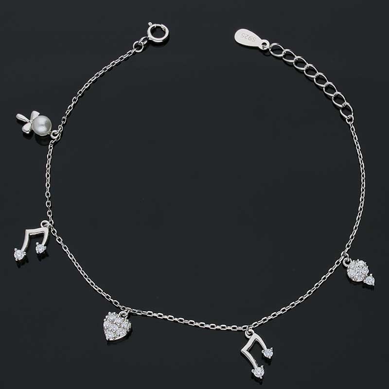 Sterling Silver 925 Hanging Charms Bracelet - FKJBRLSLU1050
